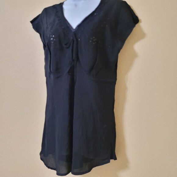 Vtg Faded Glory Ladies Black Embroidered Size L‎ (12/14) Y2K Whimsigoth Witchy - Picture 5 of 6